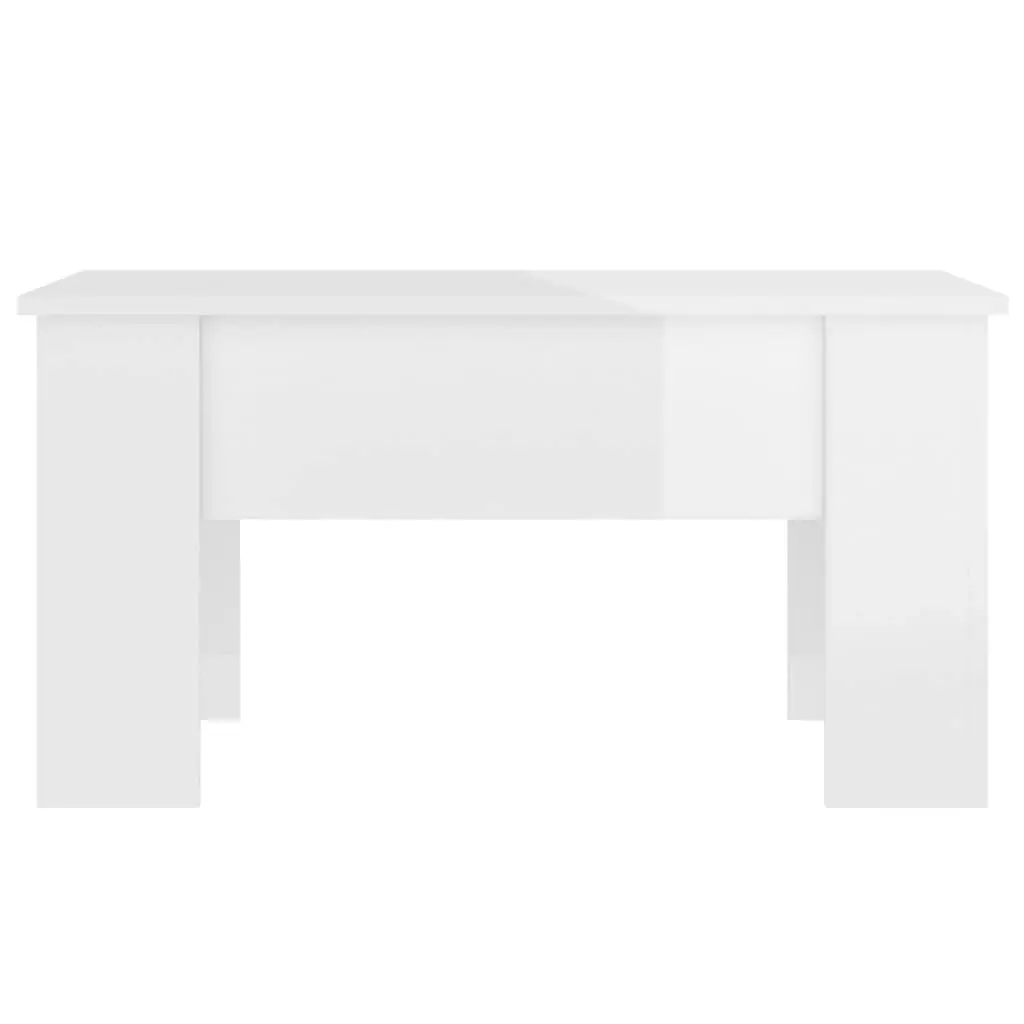 Coffee Table High Gloss White 79x49x41 cm Engineered Wood 809698