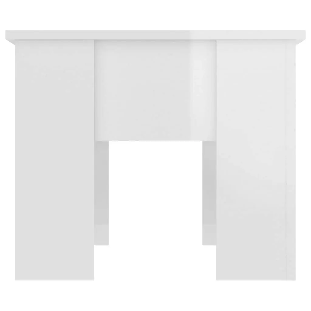 Coffee Table High Gloss White 79x49x41 cm Engineered Wood 809698