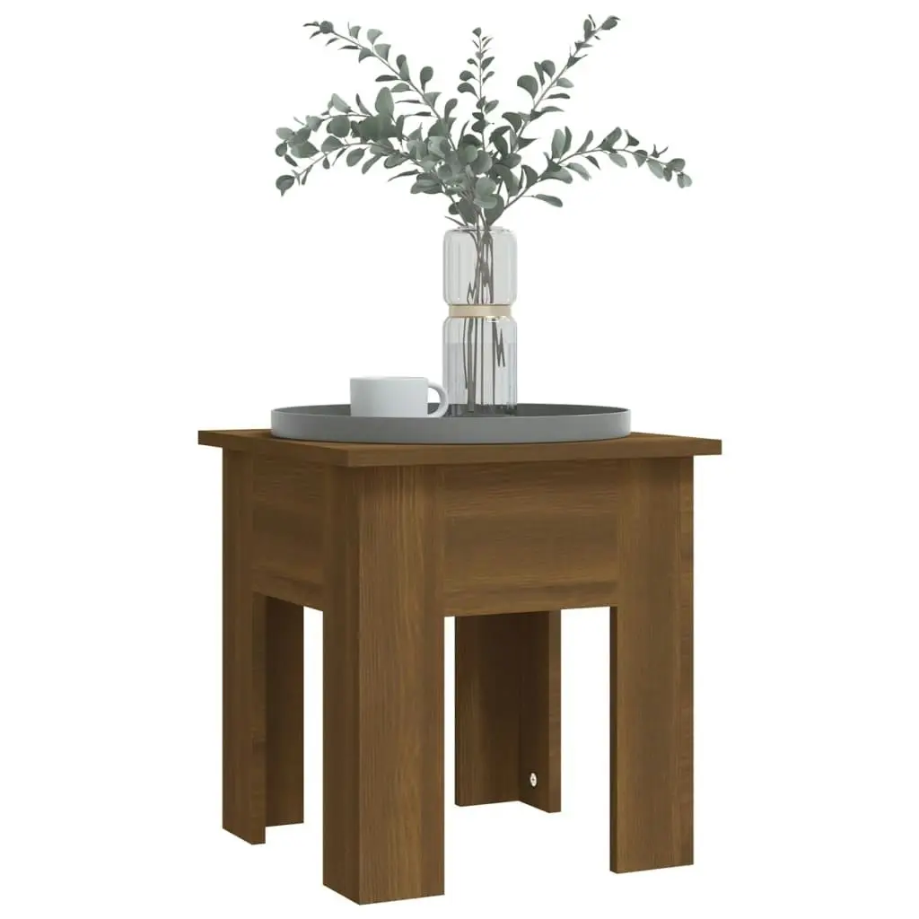 Coffee Table Brown Oak 40x40x42 cm Engineered Wood 813073