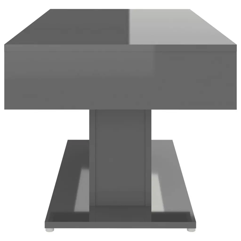 Coffee Table High Gloss Grey 96x50x45 cm Engineered Wood 806839