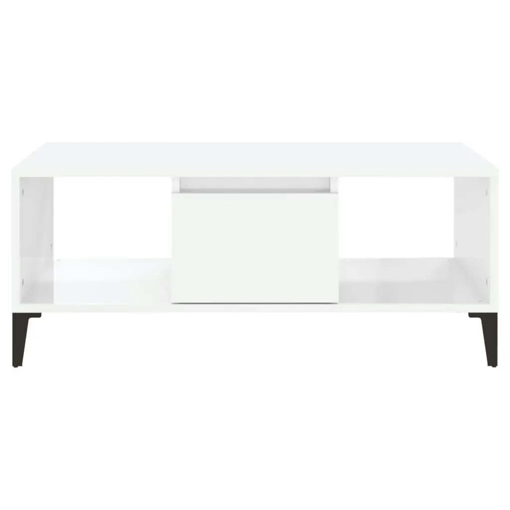 Coffee Table High Gloss White 90x50x36.5 cm Engineered Wood 821070