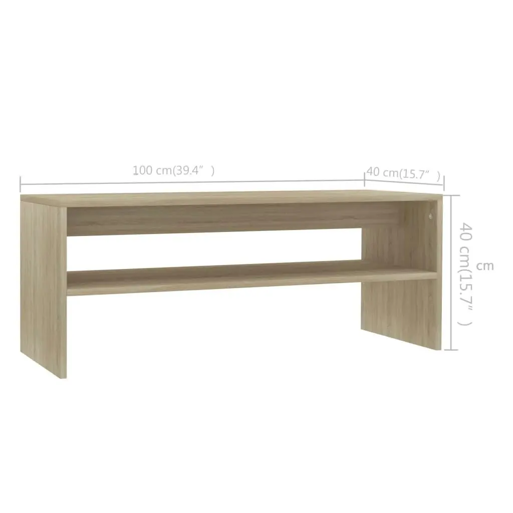 Coffee Table Sonoma Oak 100x40x40 cm Engineered Wood 800129