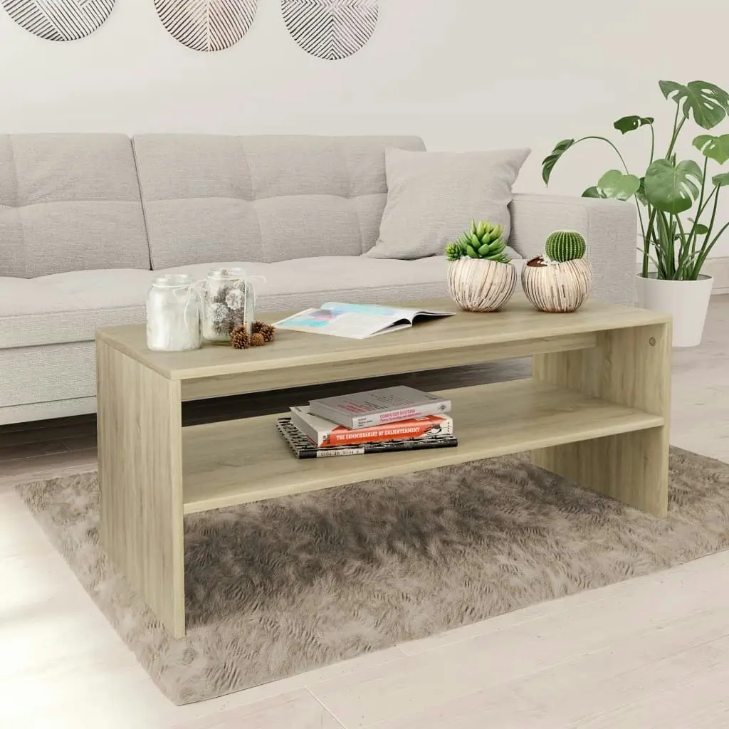 Coffee Table Sonoma Oak 100x40x40 cm Engineered Wood 800129