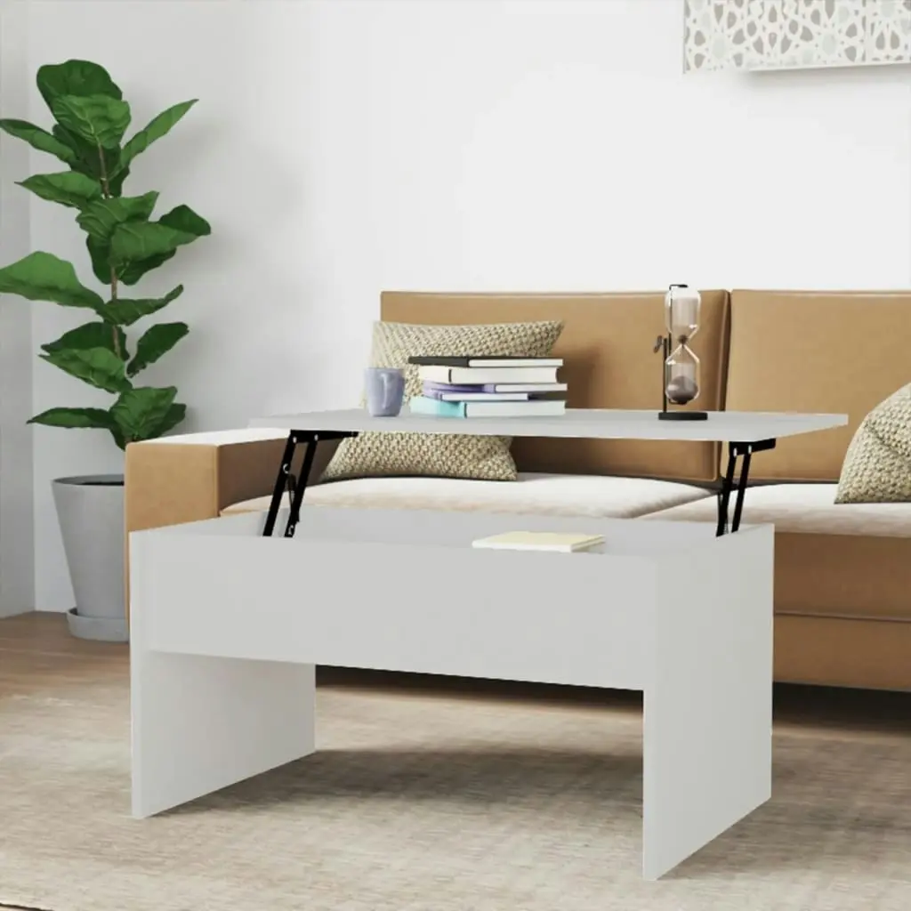 Coffee Table White 80x50.5x41.5 cm Engineered Wood 809638