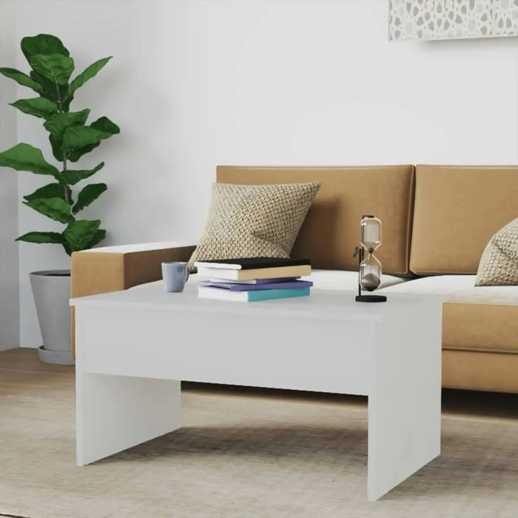 Coffee Table White 80x50.5x41.5 cm Engineered Wood 809638