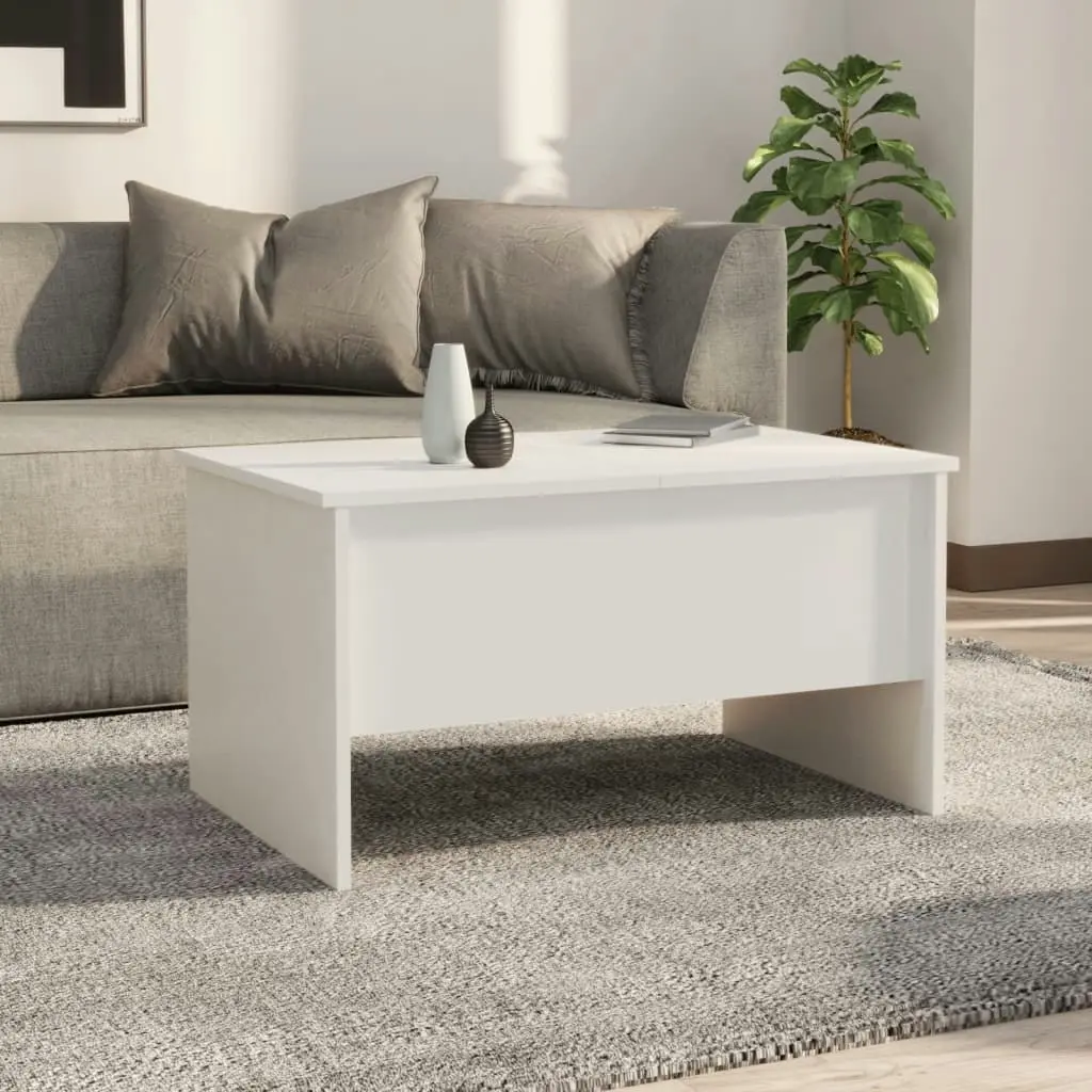 Coffee Table White 80x50x42.5 cm Engineered Wood 809728