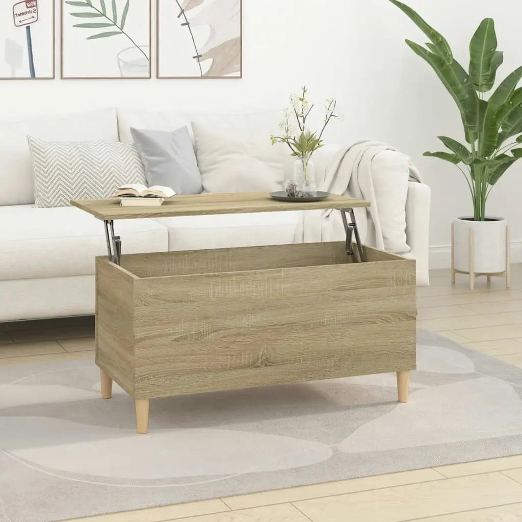 Coffee Table Sonoma Oak 90x44.5x45 cm Engineered Wood 819583