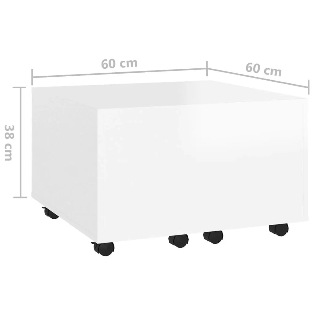 Coffee Table High Gloss White 60x60x38 cm Engineered Wood 806864