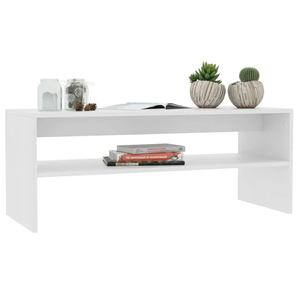 Coffee Table White 100x40x40 cm Engineered Wood 800126