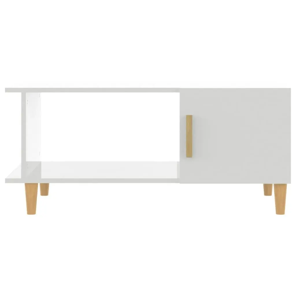 Coffee Table High Gloss White 90x50x40 cm Engineered Wood 812750