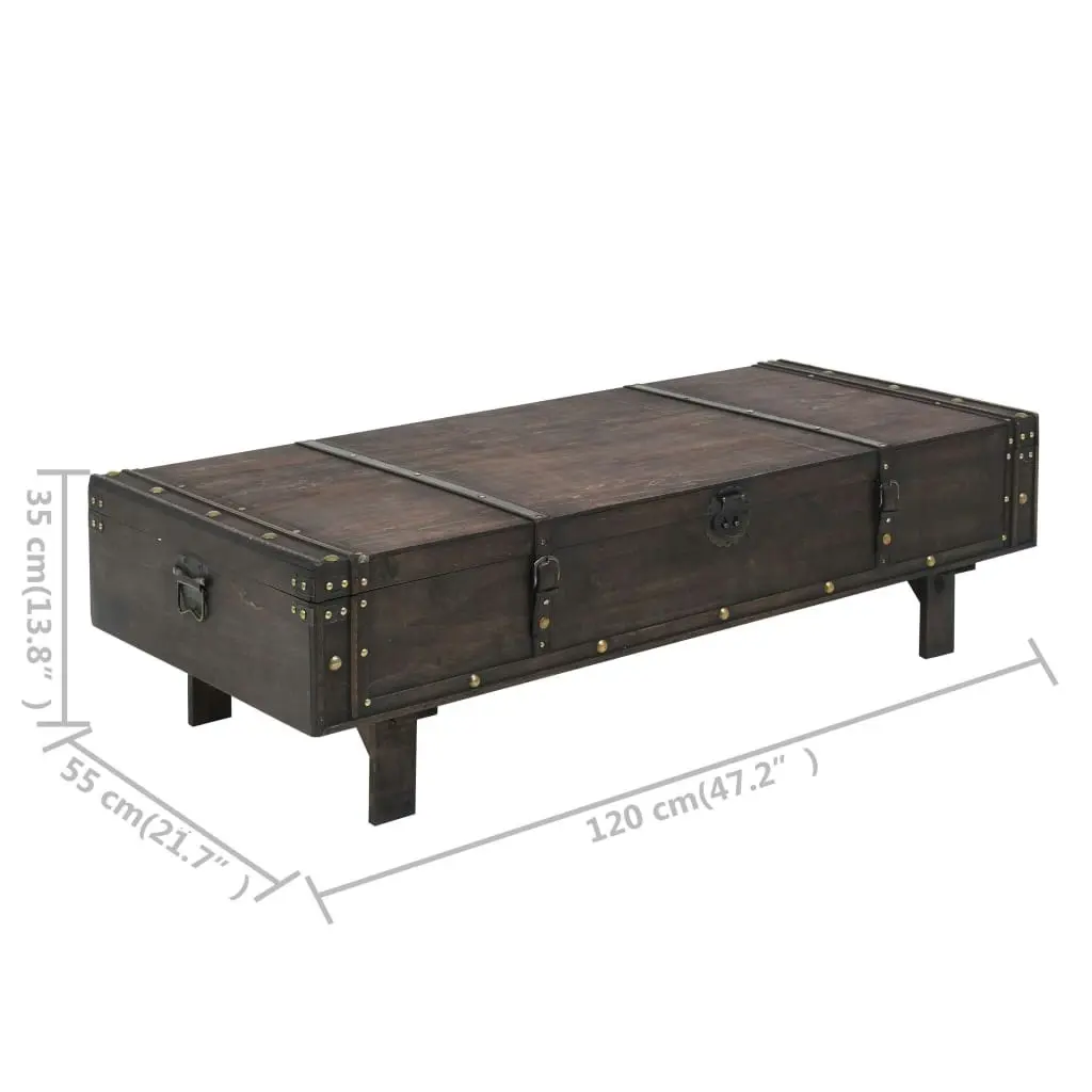 Coffee Table Solid Wood Vintage Style 120x55x35 cm 245802