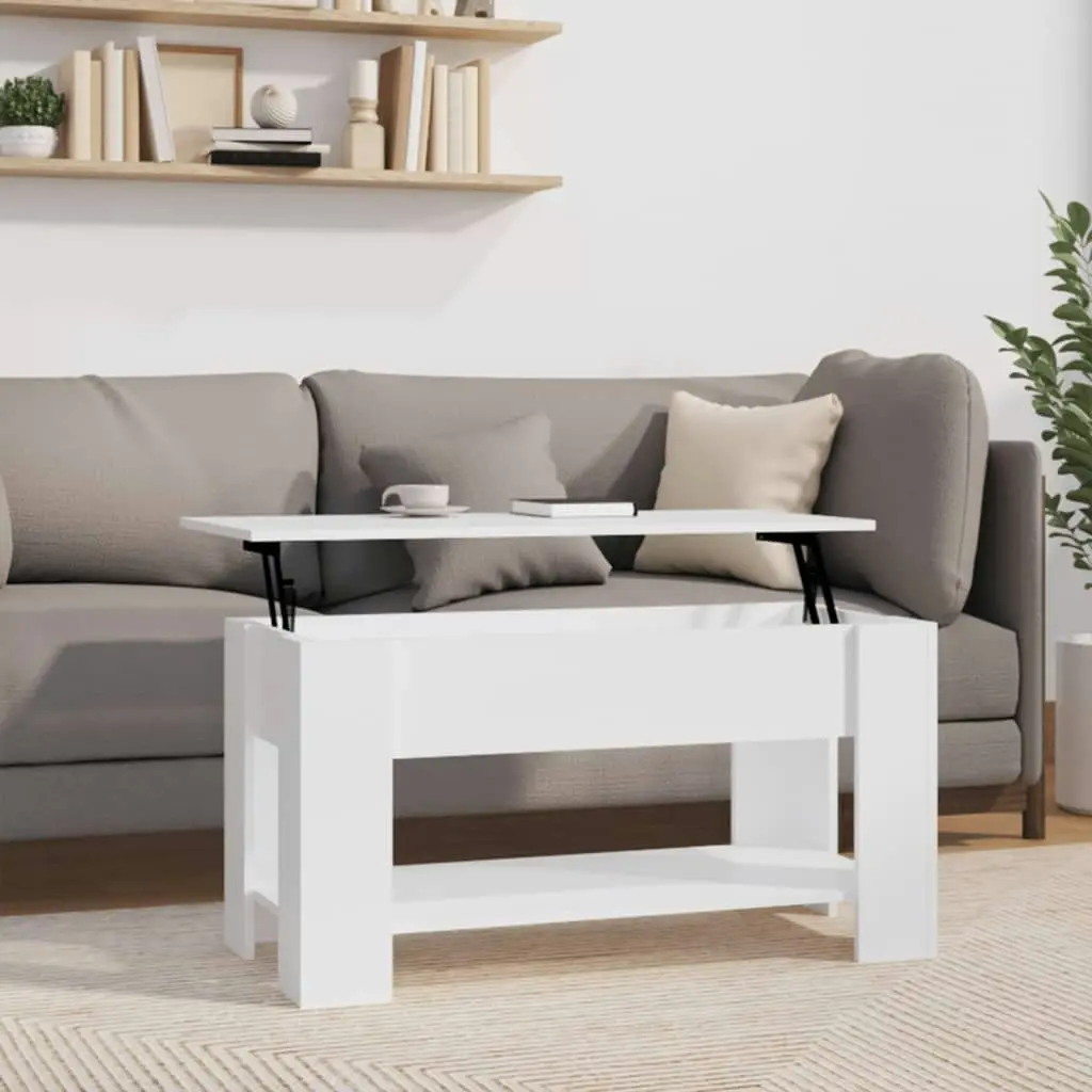 Coffee Table White 101x49x52 cm Engineered Wood 809701