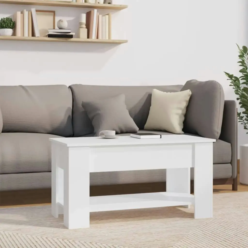 Coffee Table White 101x49x52 cm Engineered Wood 809701