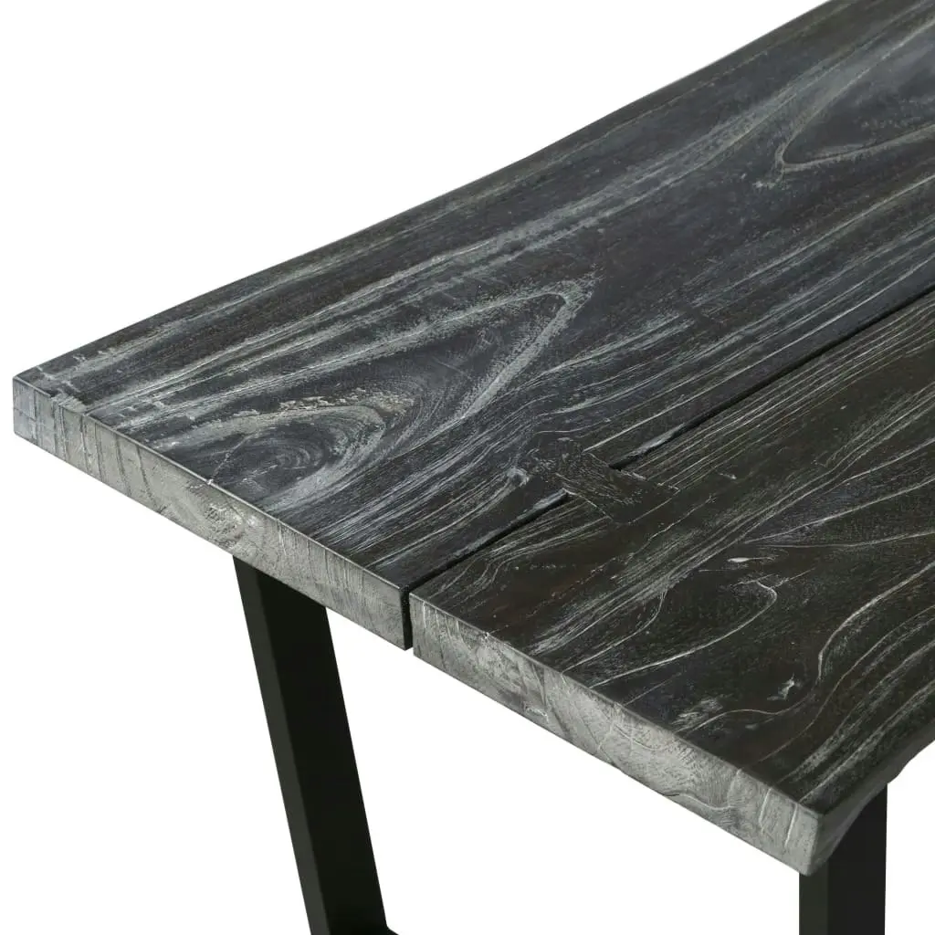 Coffee Table Solid Mindi Wood 102x56x41 cm Grey 245505