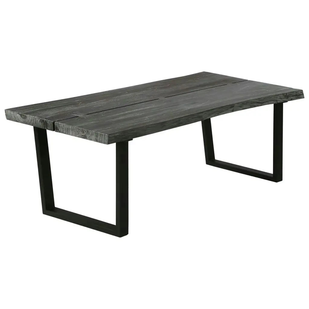 Coffee Table Solid Mindi Wood 102x56x41 cm Grey 245505