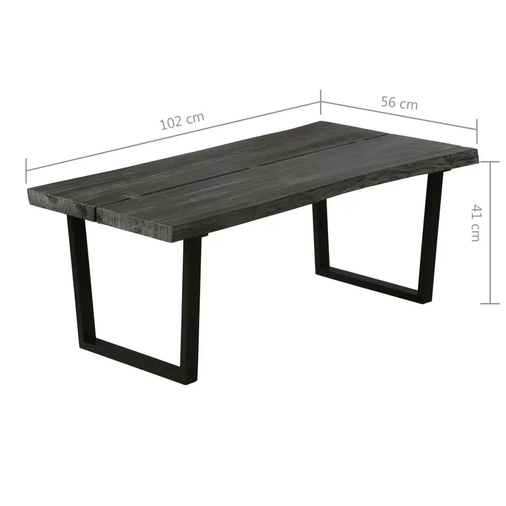 Coffee Table Solid Mindi Wood 102x56x41 cm Grey 245505