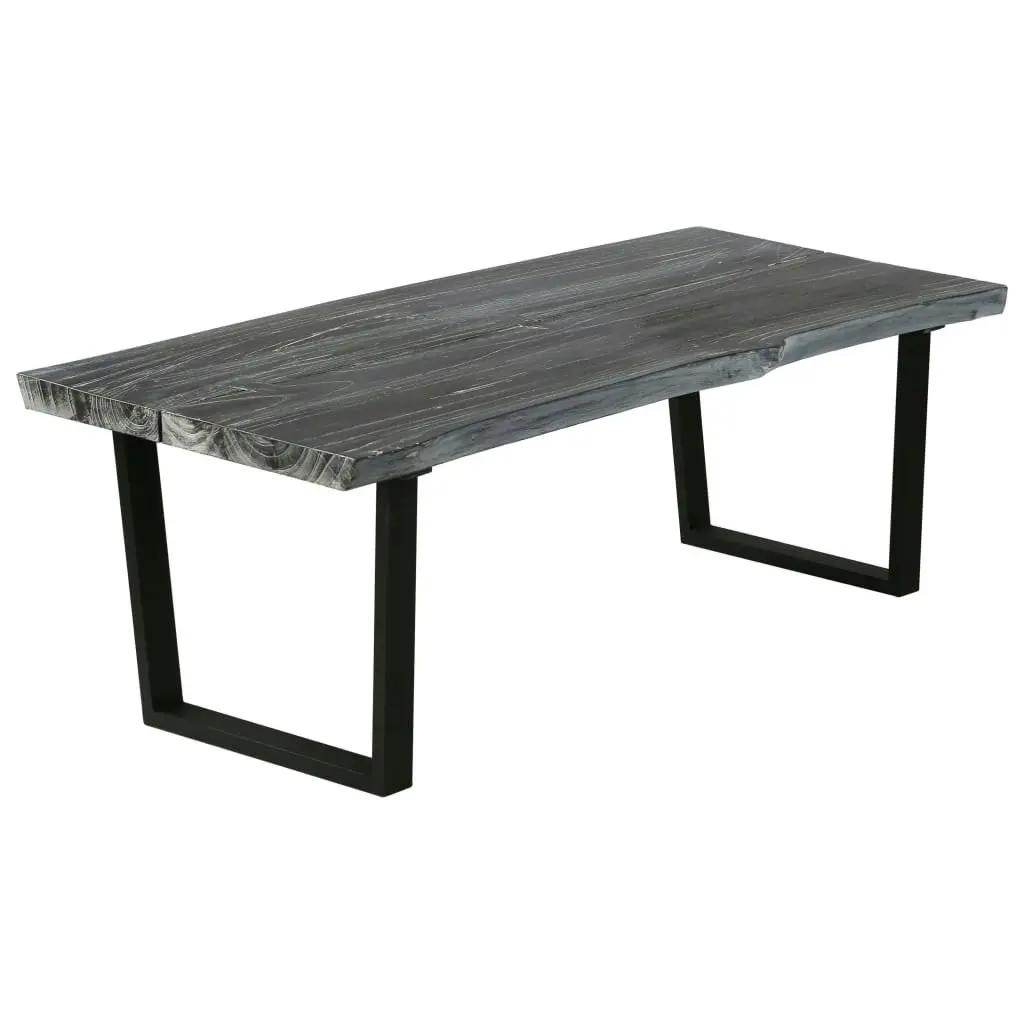 Coffee Table Solid Mindi Wood 102x56x41 cm Grey 245505