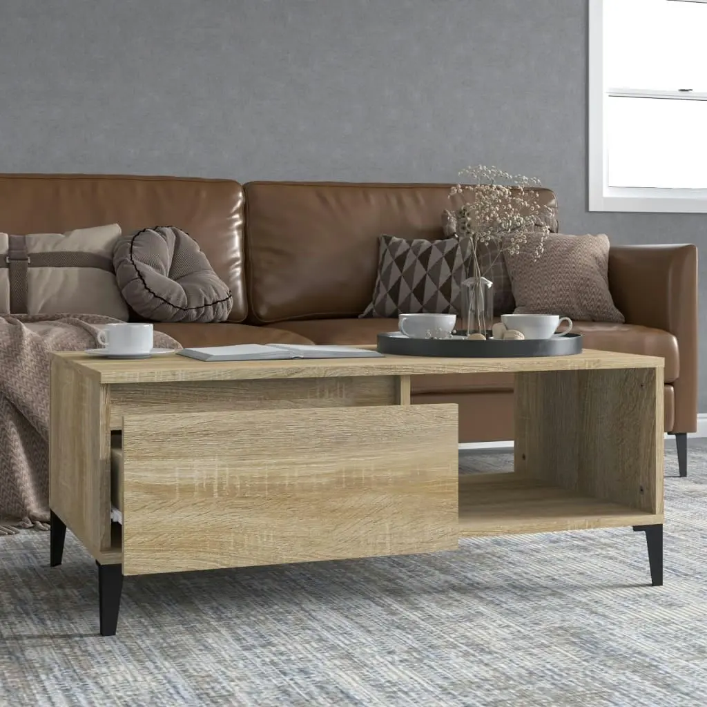 Coffee Table Sonoma Oak 90x50x36.5 cm Engineered Wood 821055