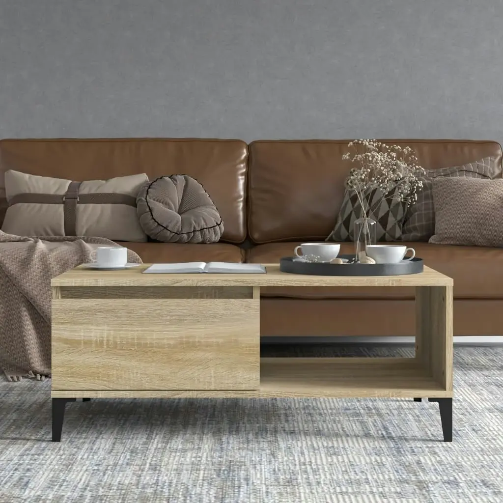 Coffee Table Sonoma Oak 90x50x36.5 cm Engineered Wood 821055