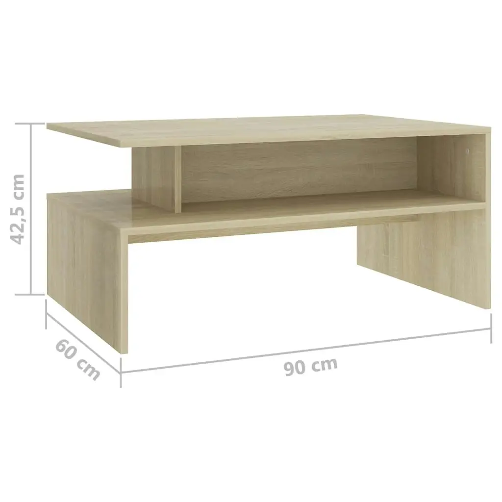 Coffee Table Sonoma Oak 90x60x42.5 cm Engineered Wood 803257