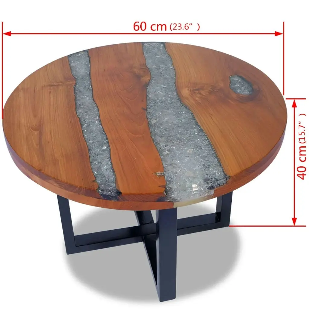 Coffee Table Teak Resin 60 cm 243466