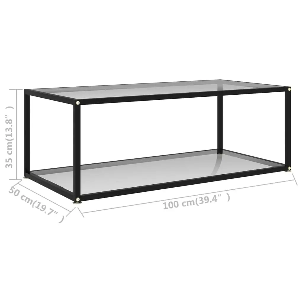 Coffee Table Transparent 100x50x35 cm Tempered Glass 322897