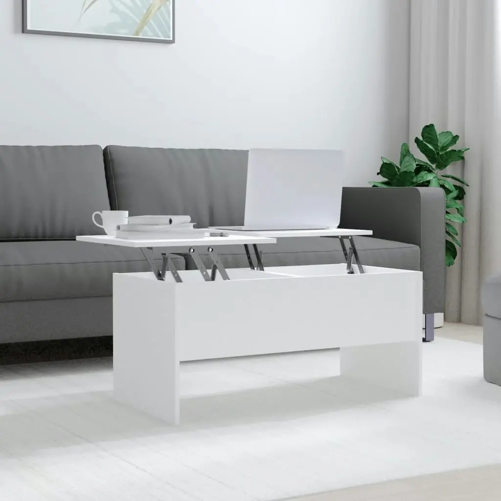 Coffee Table White 102x50.5x46.5 cm Engineered Wood 809719