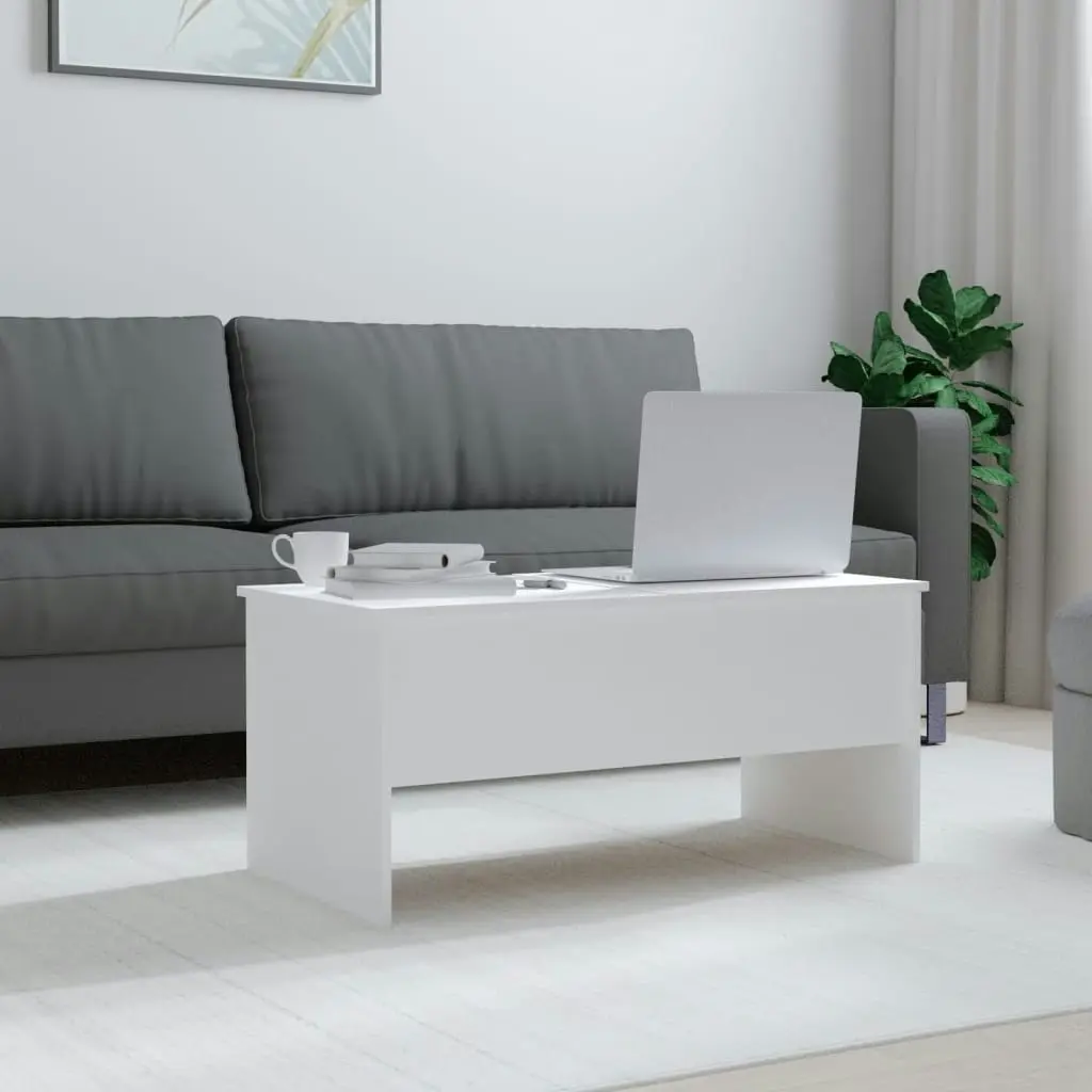 Coffee Table White 102x50.5x46.5 cm Engineered Wood 809719