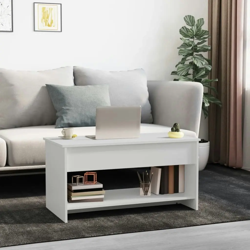 Coffee Table White 102x50x52.5 cm Engineered Wood 809647