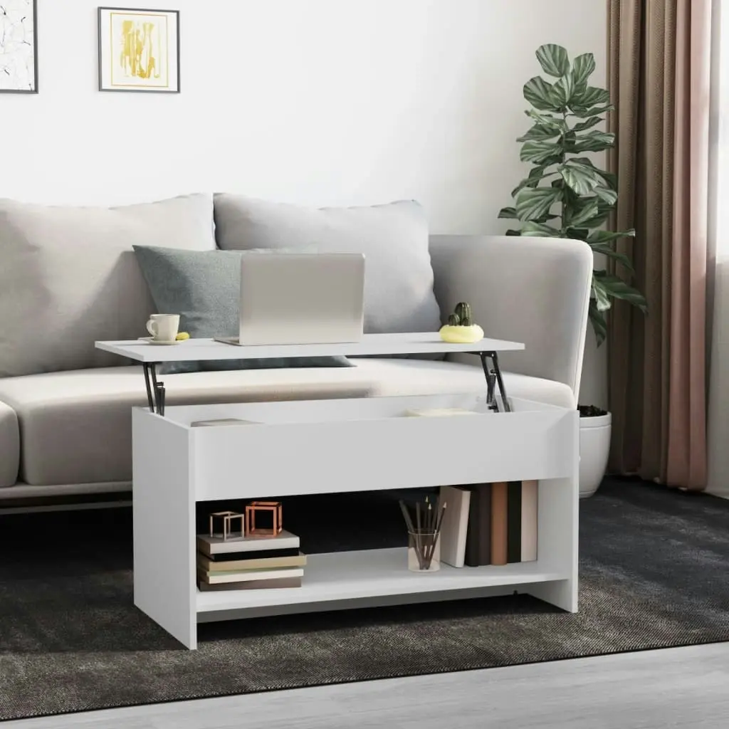 Coffee Table White 102x50x52.5 cm Engineered Wood 809647