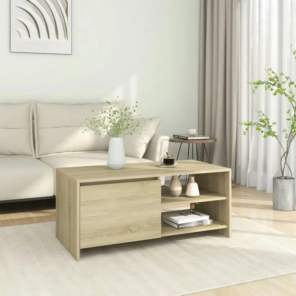 Coffee Table Sonoma Oak 102x50x45 cm Engineered Wood 809830