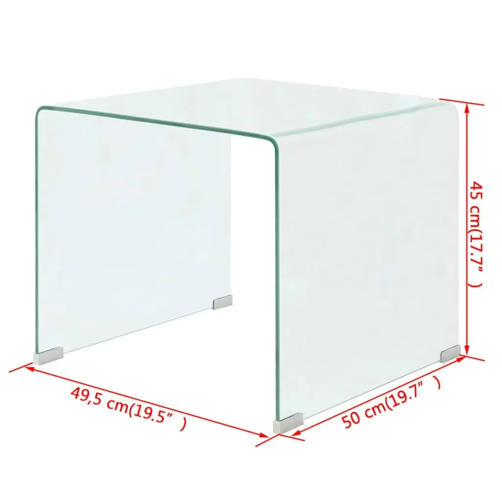 Coffee Table Tempered Glass 49.5x50x45 cm Clear 244188