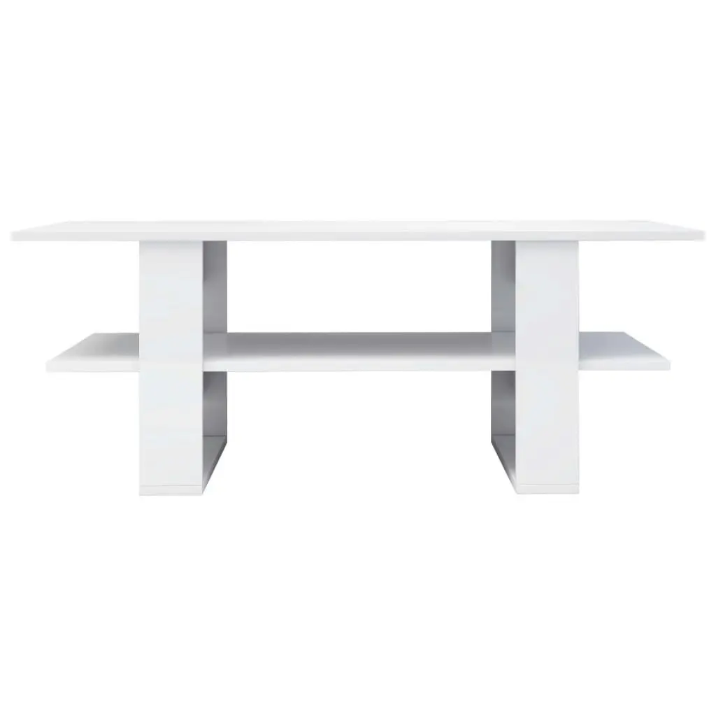 Coffee Table High Gloss White 110x55x42 cm Engineered Wood 800546