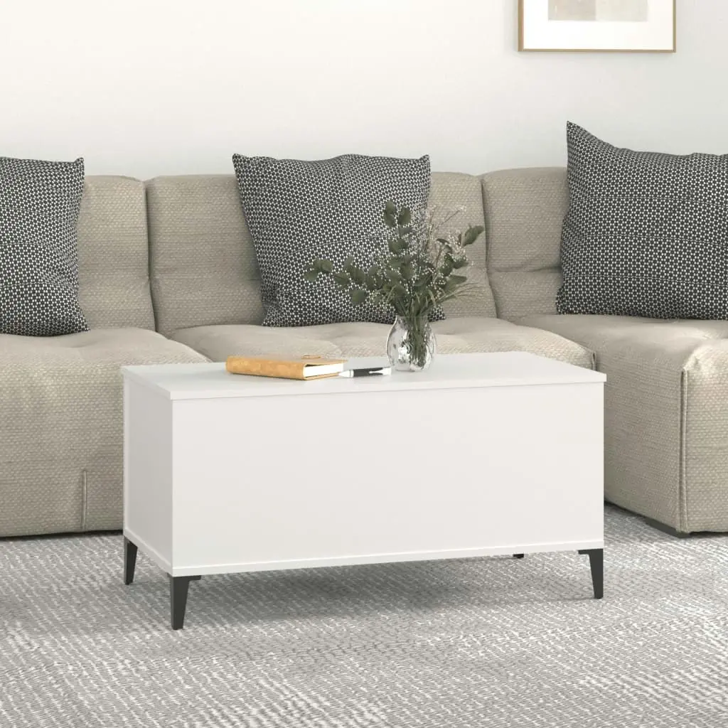 Coffee Table White 90x44.5x45 cm Engineered Wood 819588