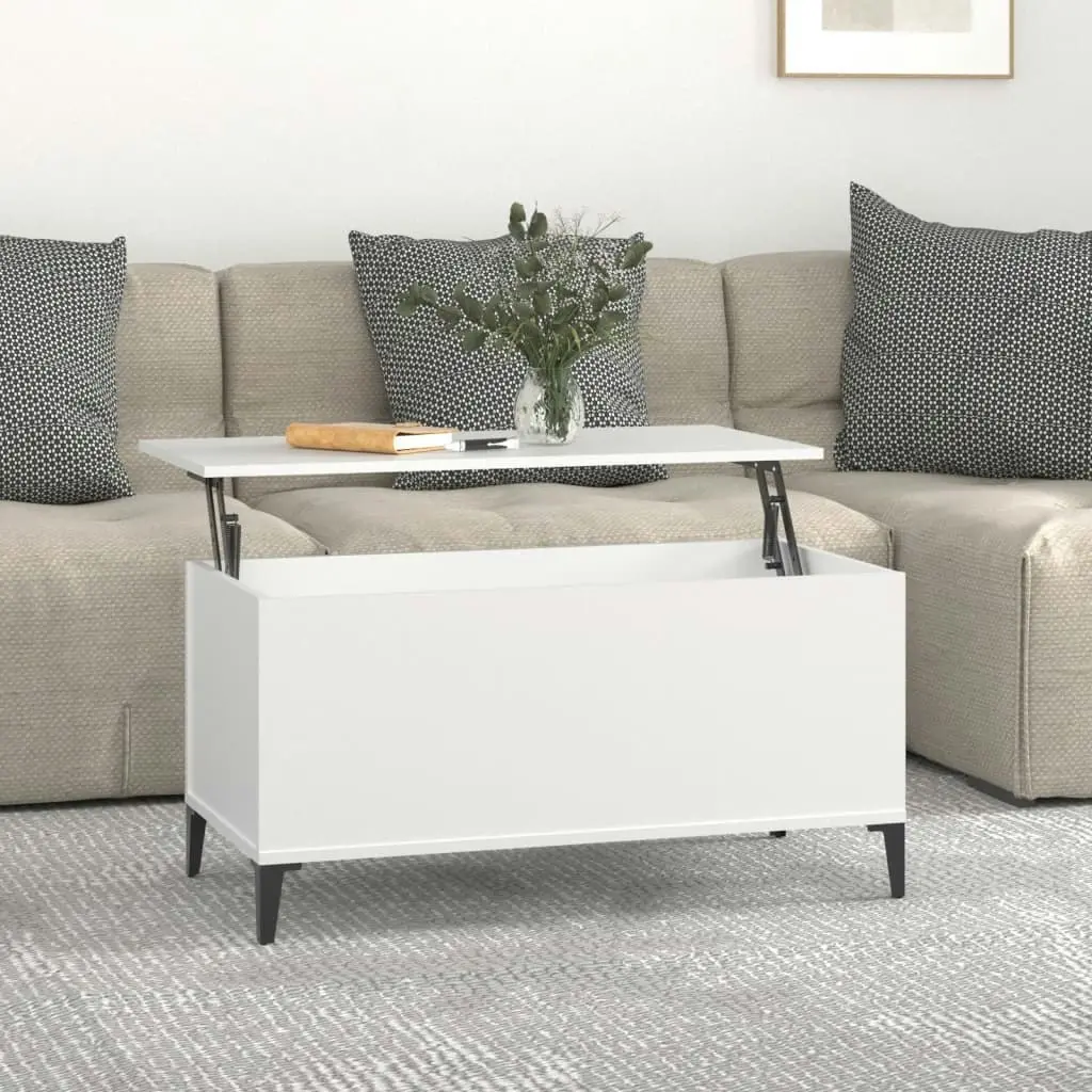 Coffee Table White 90x44.5x45 cm Engineered Wood 819588