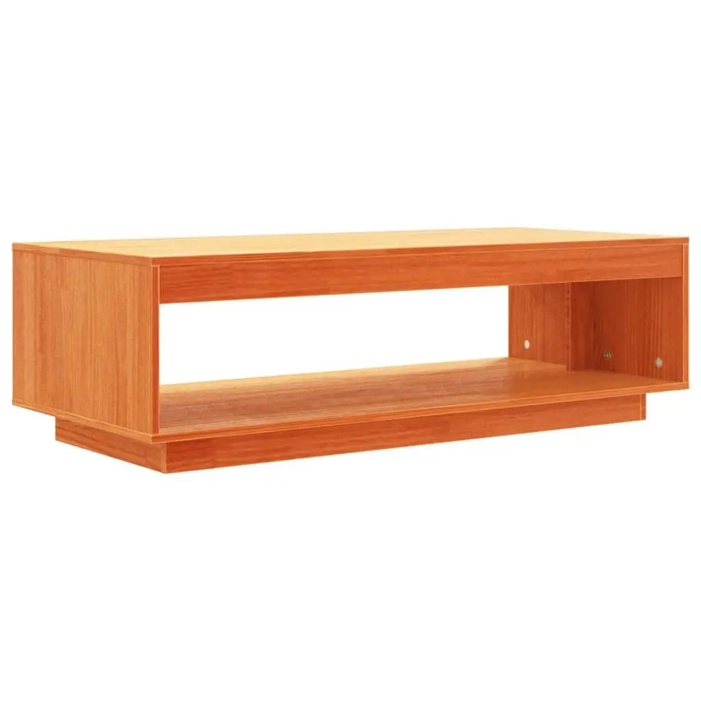 Coffee Table Wax Brown 110x50x33.5 cm Solid Wood Pine 844135