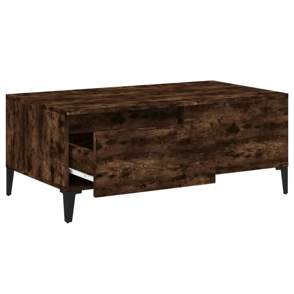 Coffee Table Smoked Oak 90x50x36.5 cm Engineered Wood 821121