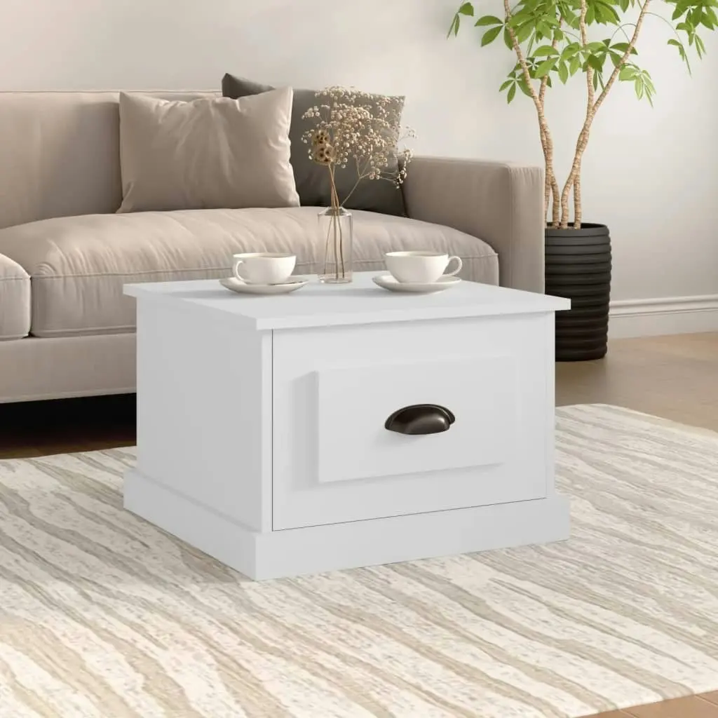 Coffee Table White 50x50x35 cm Engineered Wood 816248