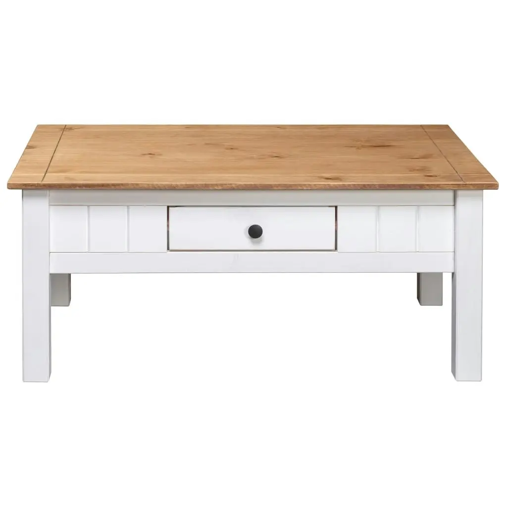 Coffee Table White 100x60x45 cm Solid Pine Wood Panama Range 282684