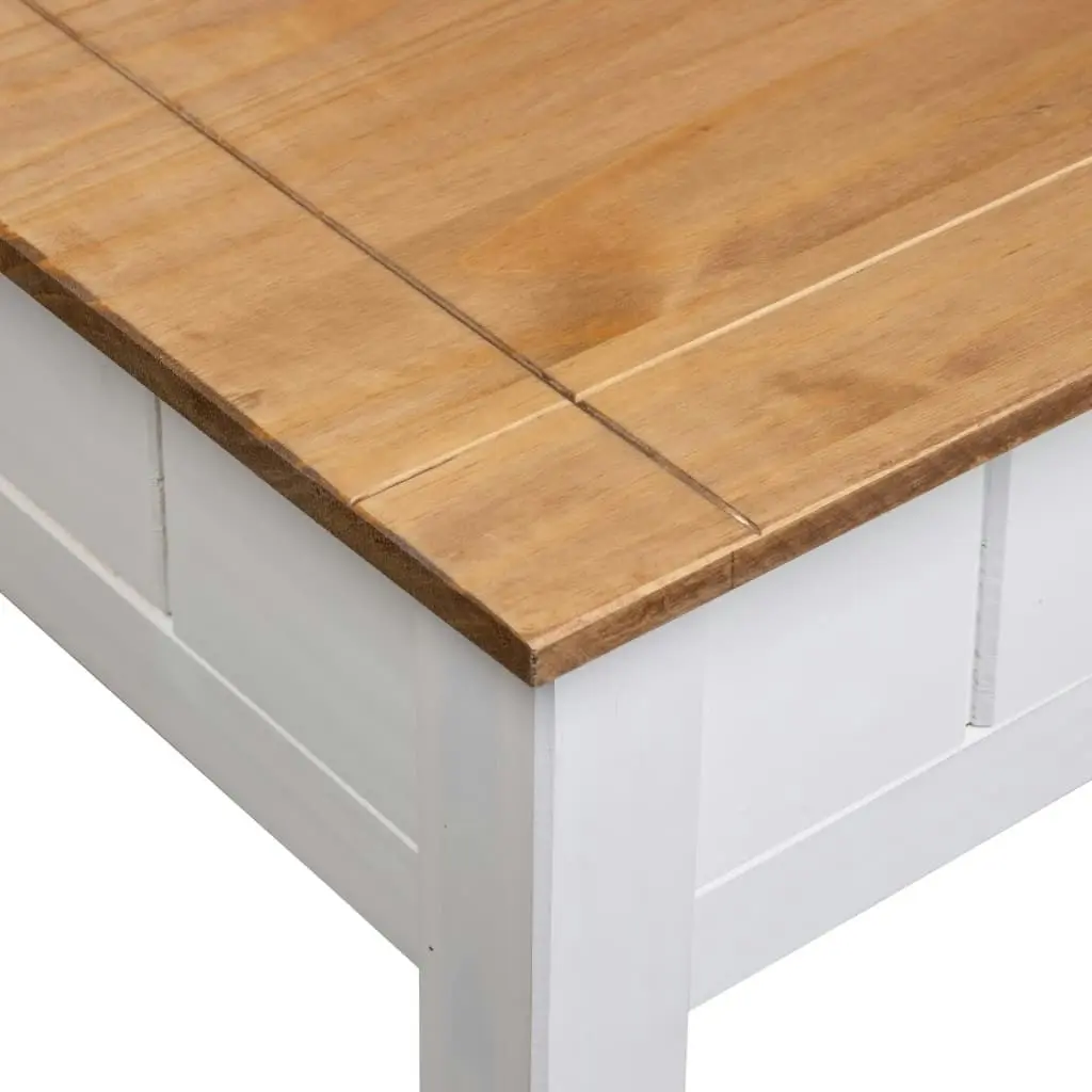 Coffee Table White 100x60x45 cm Solid Pine Wood Panama Range 282684