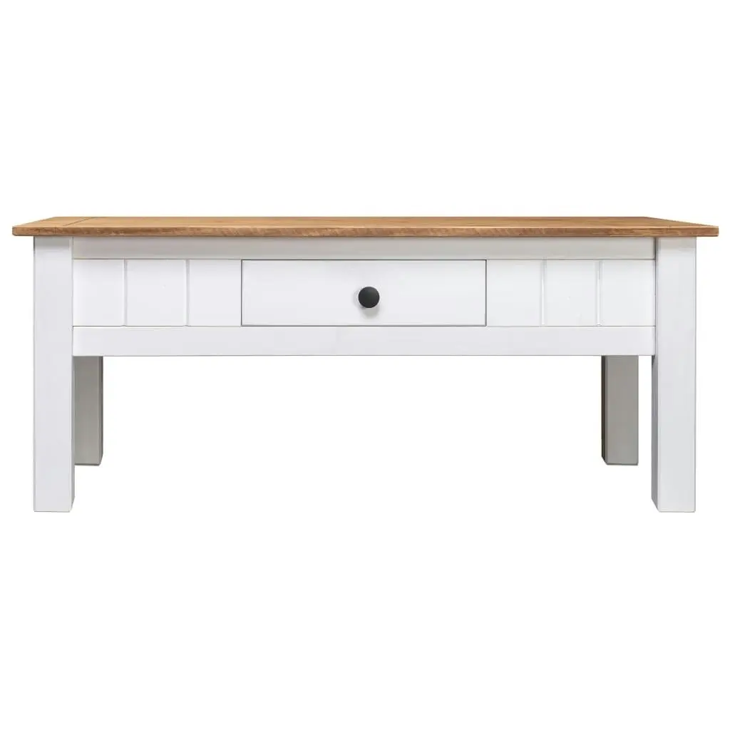 Coffee Table White 100x60x45 cm Solid Pine Wood Panama Range 282684