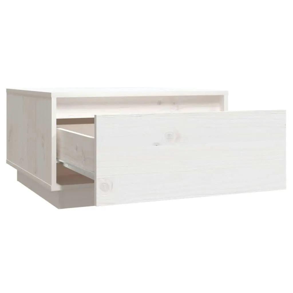 Coffee Table White 55x56x32 cm Solid Wood Pine 813406