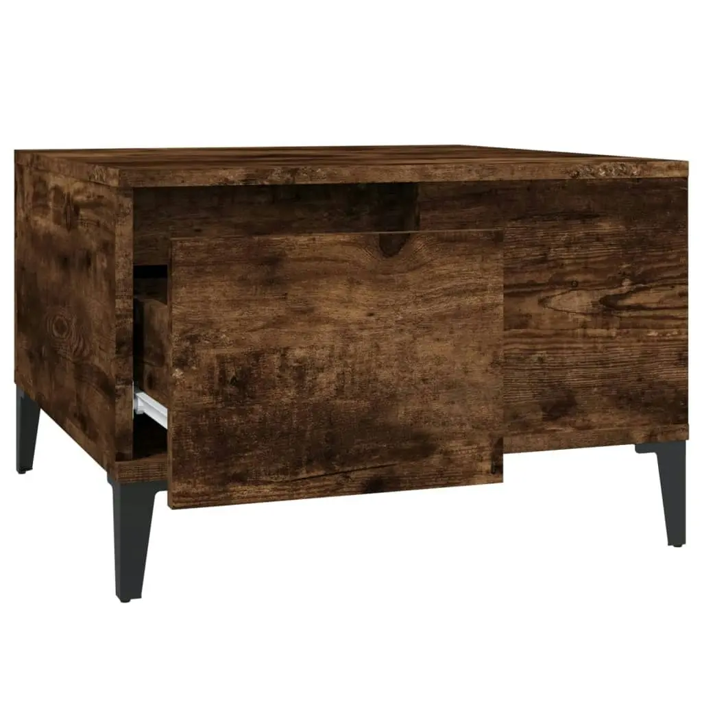 Coffee Table Smoked Oak 55x55x36.5 cm Engineered Wood 821089