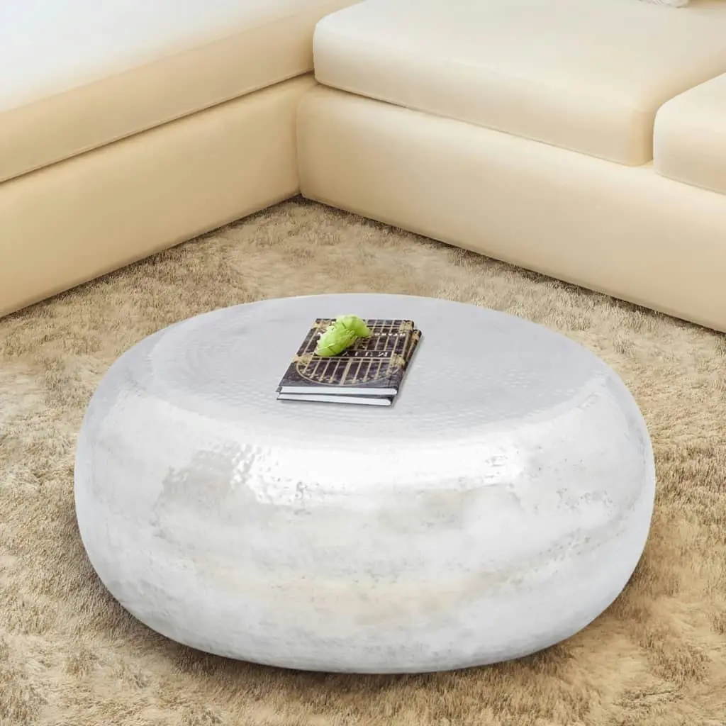 Hammered Coffee Table Aluminium Silver 242322