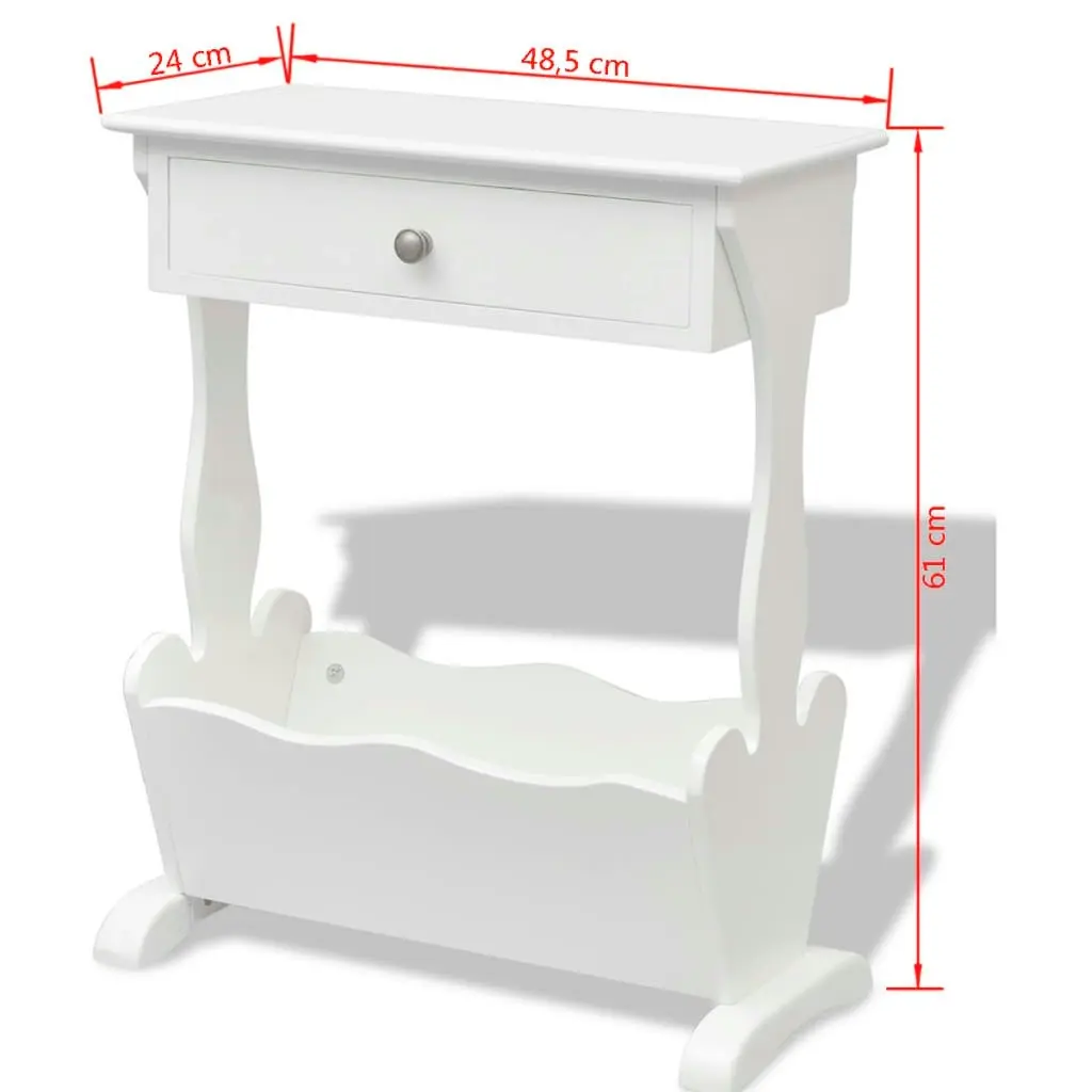 Magazine Rack "Melrose" White 242440