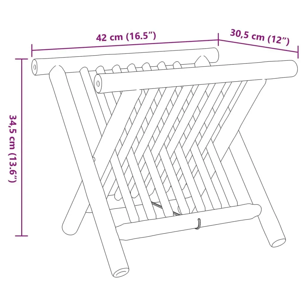 Magazine Rack 42x30.5x34.5 cm Bamboo 366452