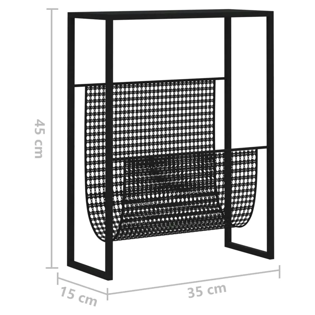 Magazine Rack Black 35x15x45 cm Steel 331668