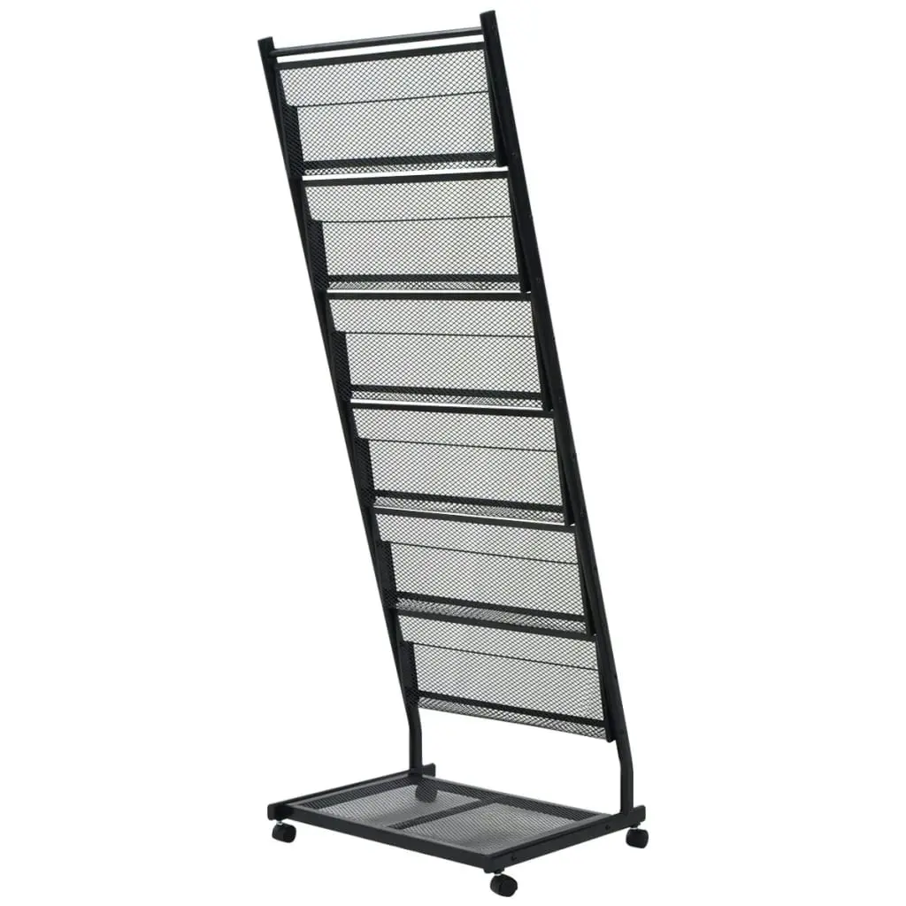 Magazine Rack 47.5x43x133 cm Black A4 30100