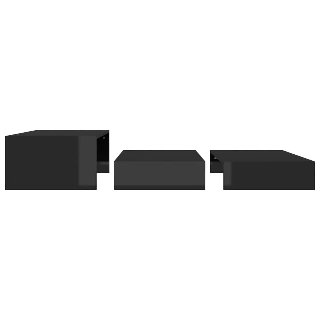 Nesting Coffee Table Set High Gloss Black 100x100x26.5 cm 806802