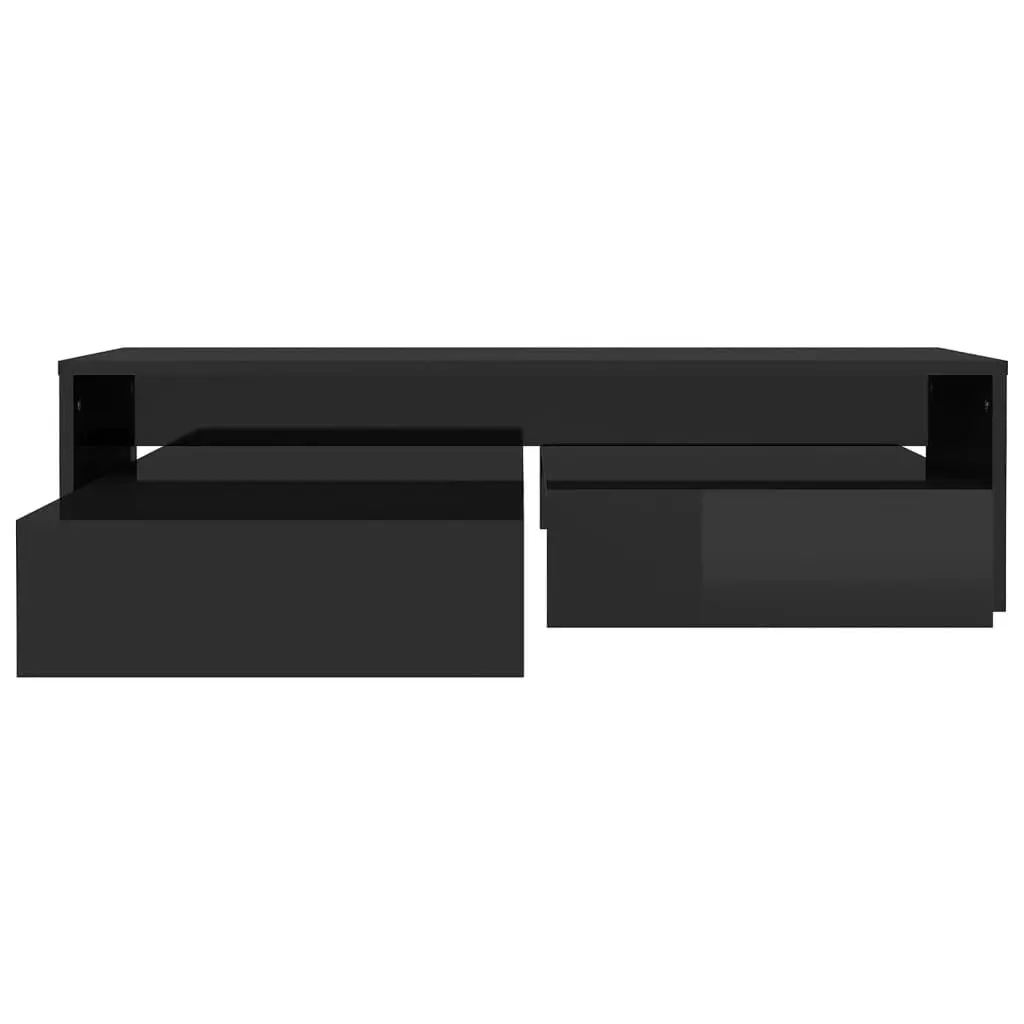 Nesting Coffee Table Set High Gloss Black 100x100x26.5 cm 806802